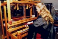 Virginia at her loom